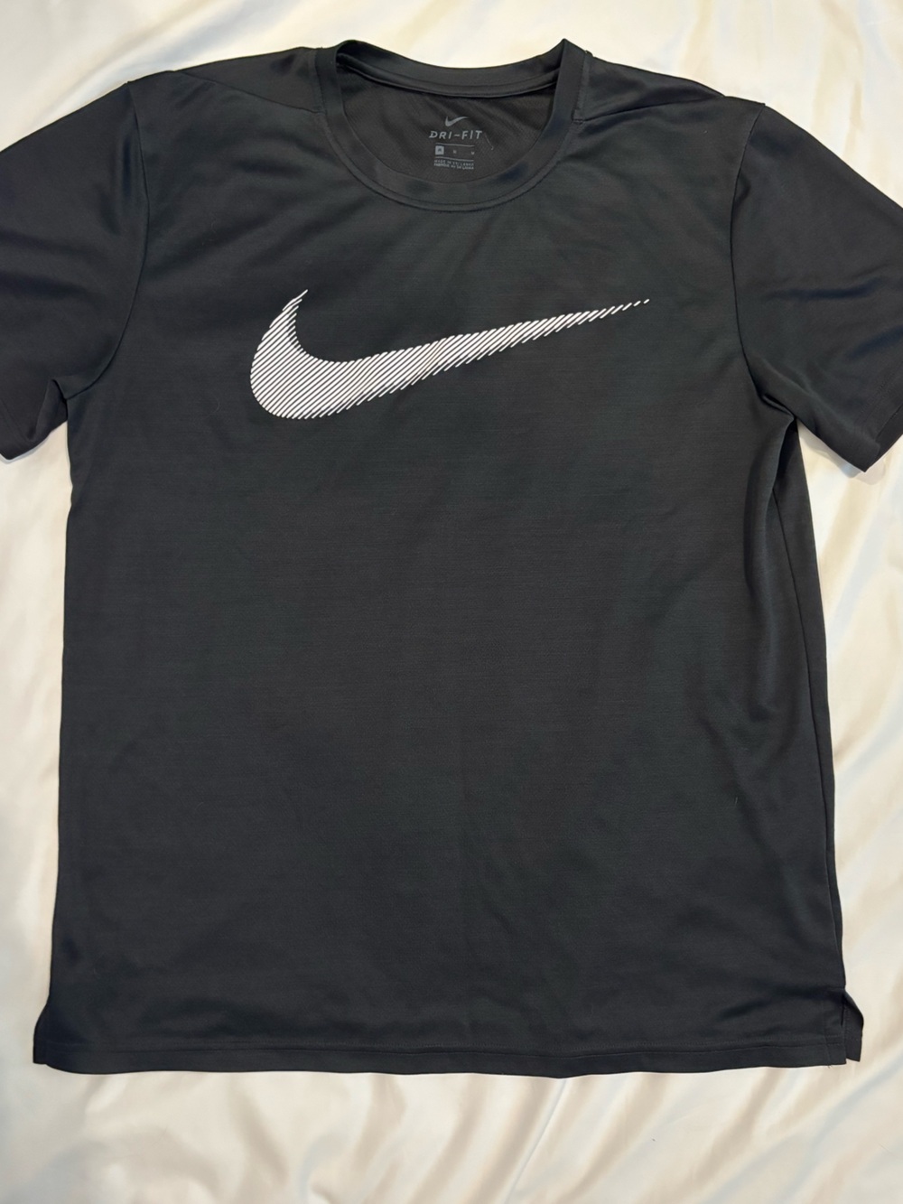 Nike Black Dri-FIT Athletic Tee with White Logo